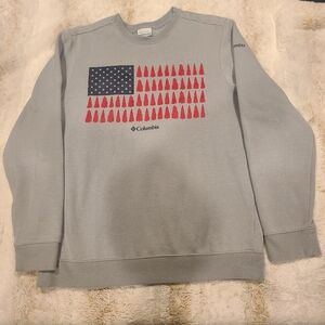 Columbia Gray Men's Sweater with Flag Design